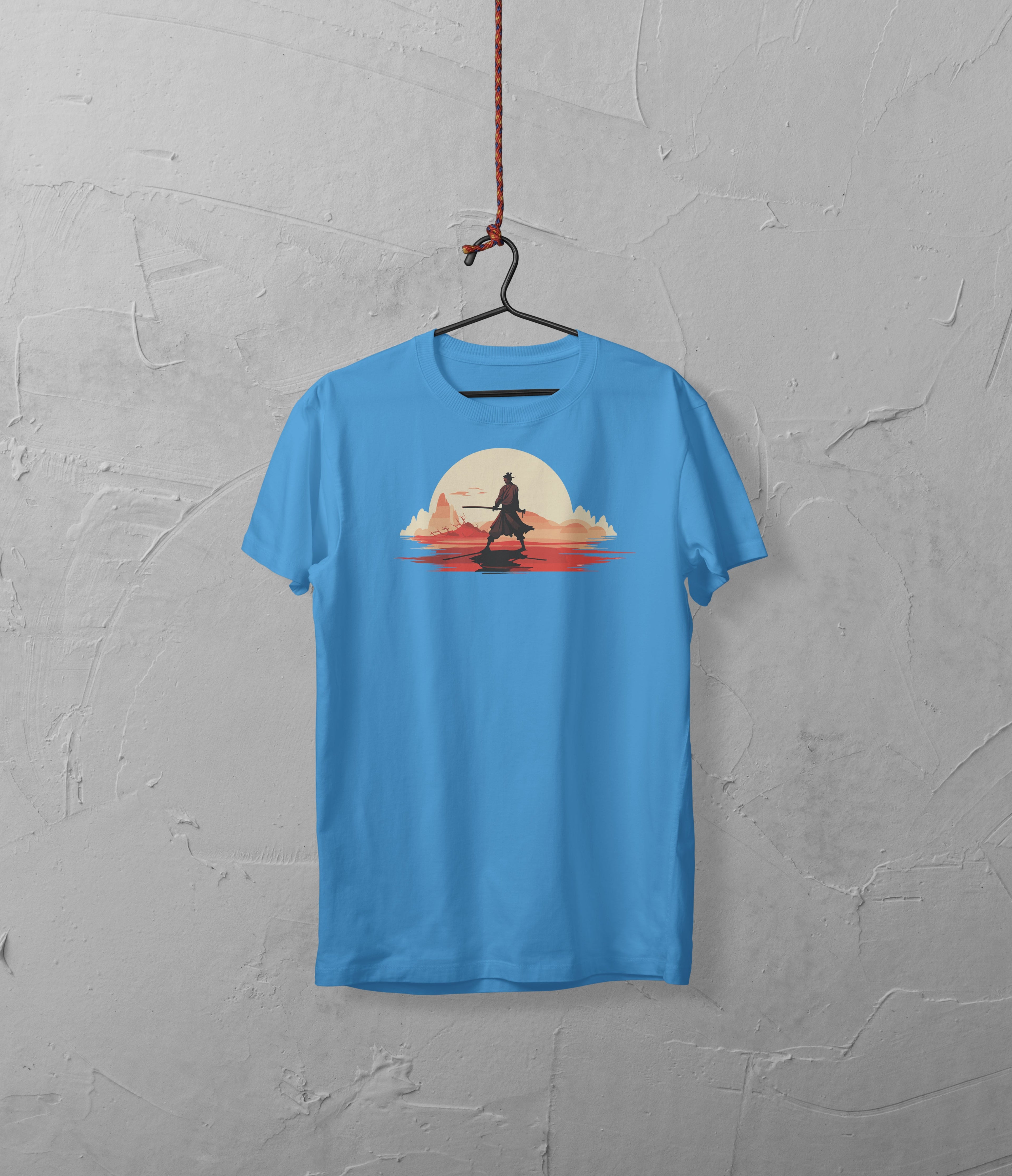 Samurai Sunset Graphic T-Shirt Worncraftstore