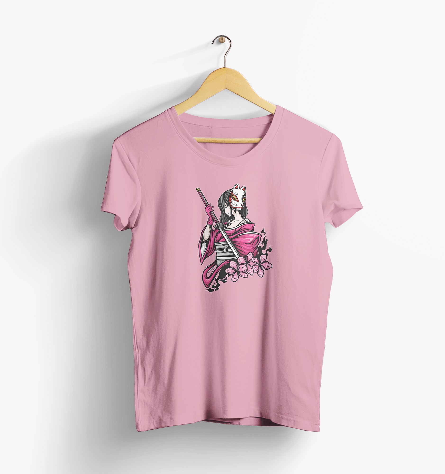 Kitsune Samurai Graphic T-Shirt Worncraftstore