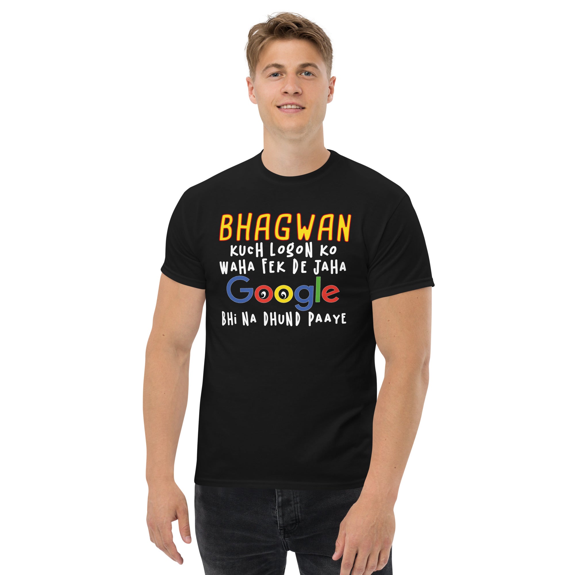 Bhagwan Google Hindi Quote Tee