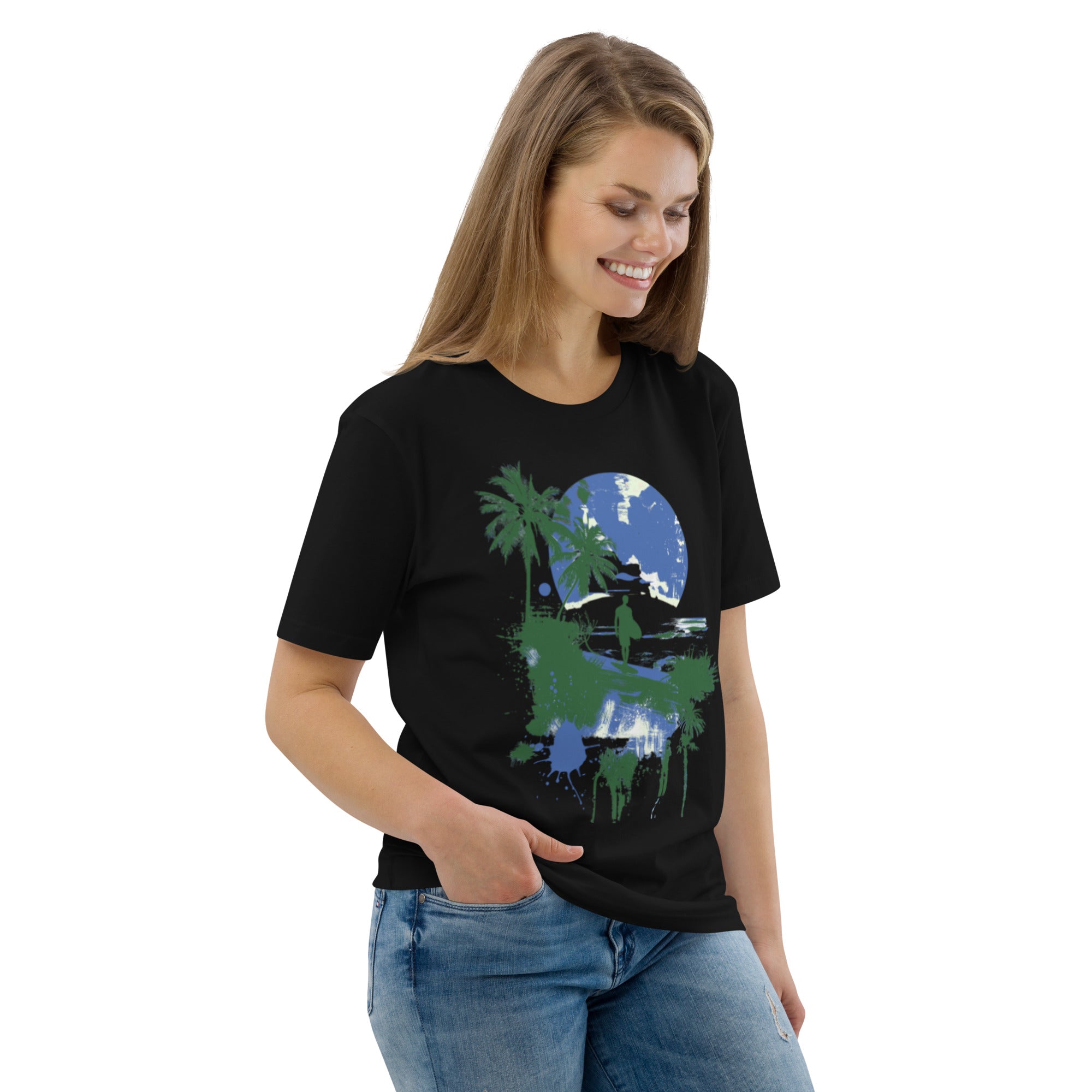 Midnight Palm Beach Splash Tee