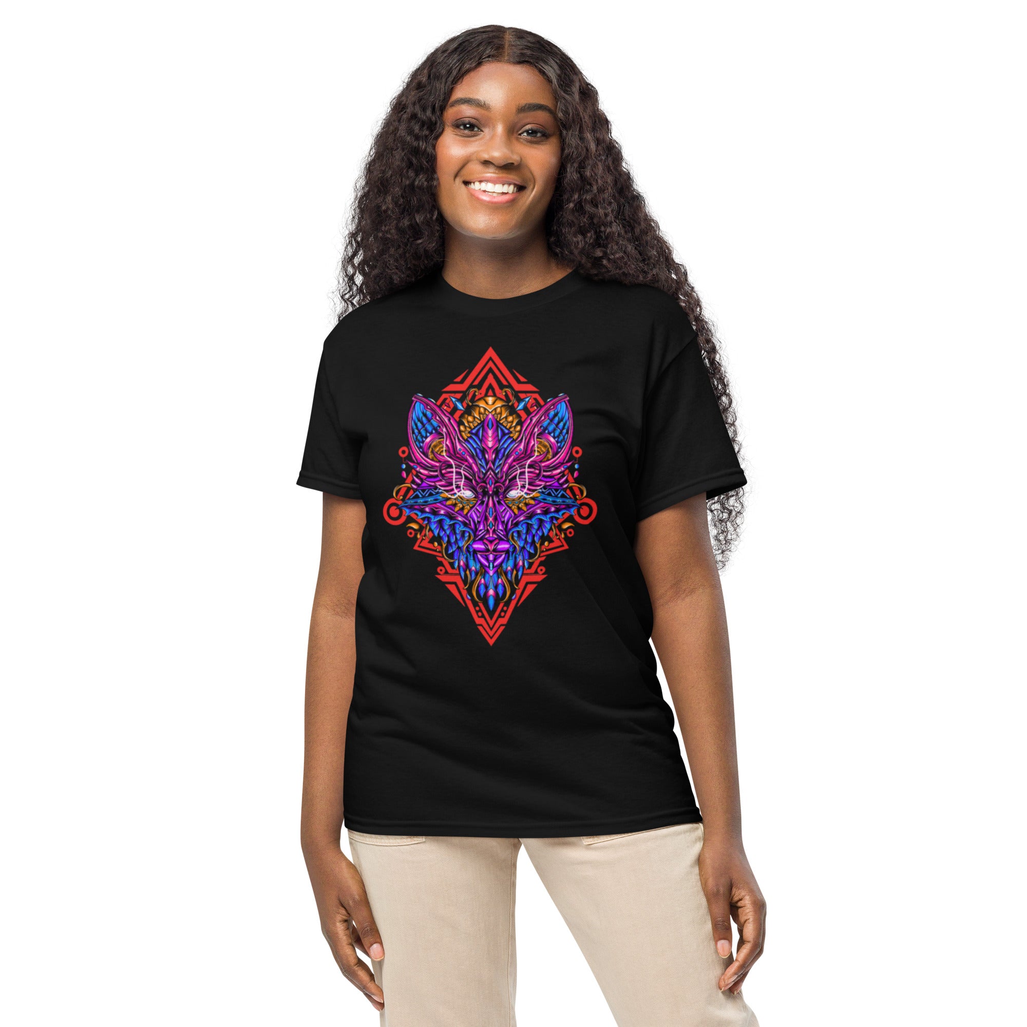 Psychedelic Fox Geometric Art Tee