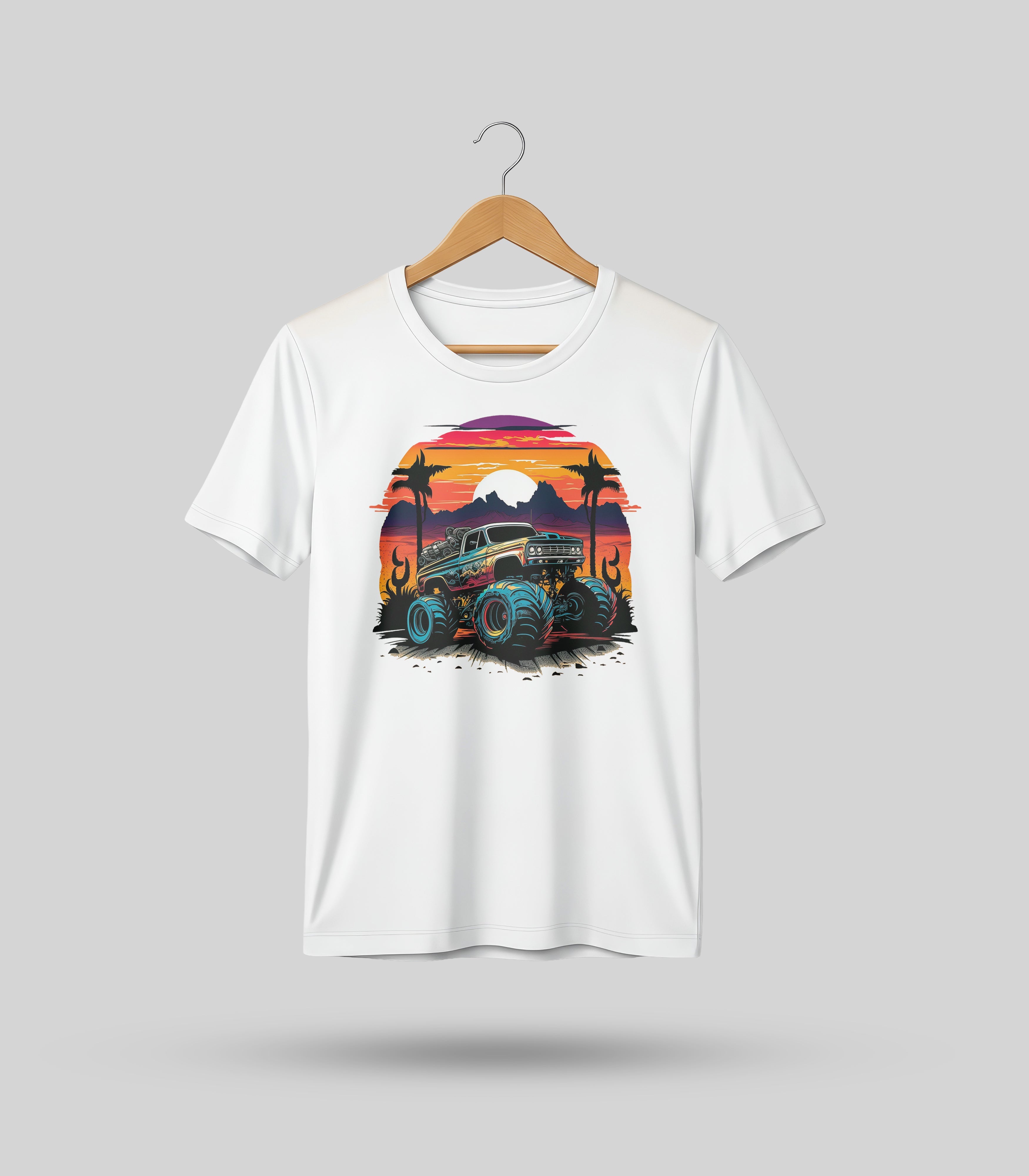 monster truck print tshirt Worncraftstore