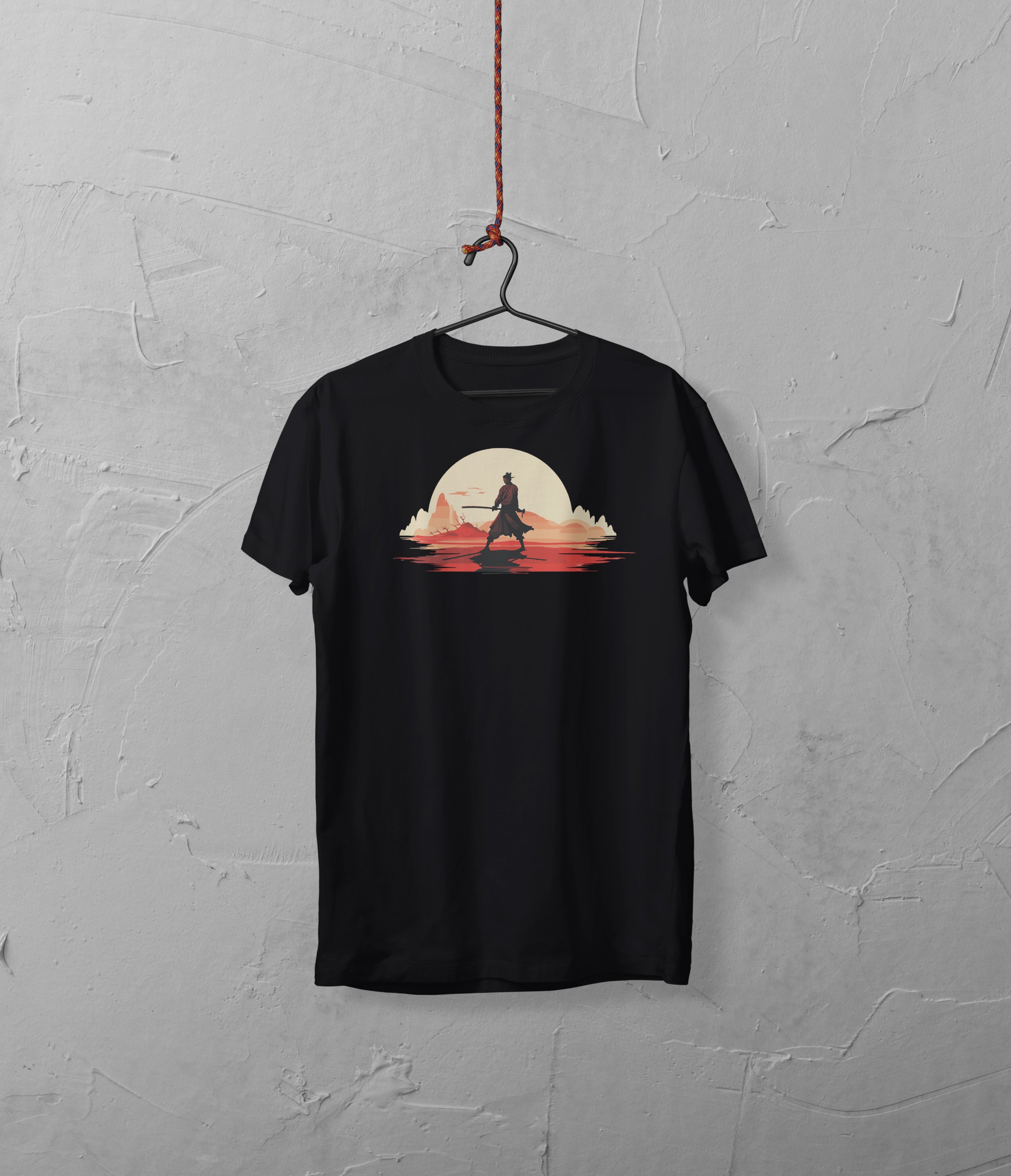 Samurai Sunset Graphic T-Shirt Worncraftstore