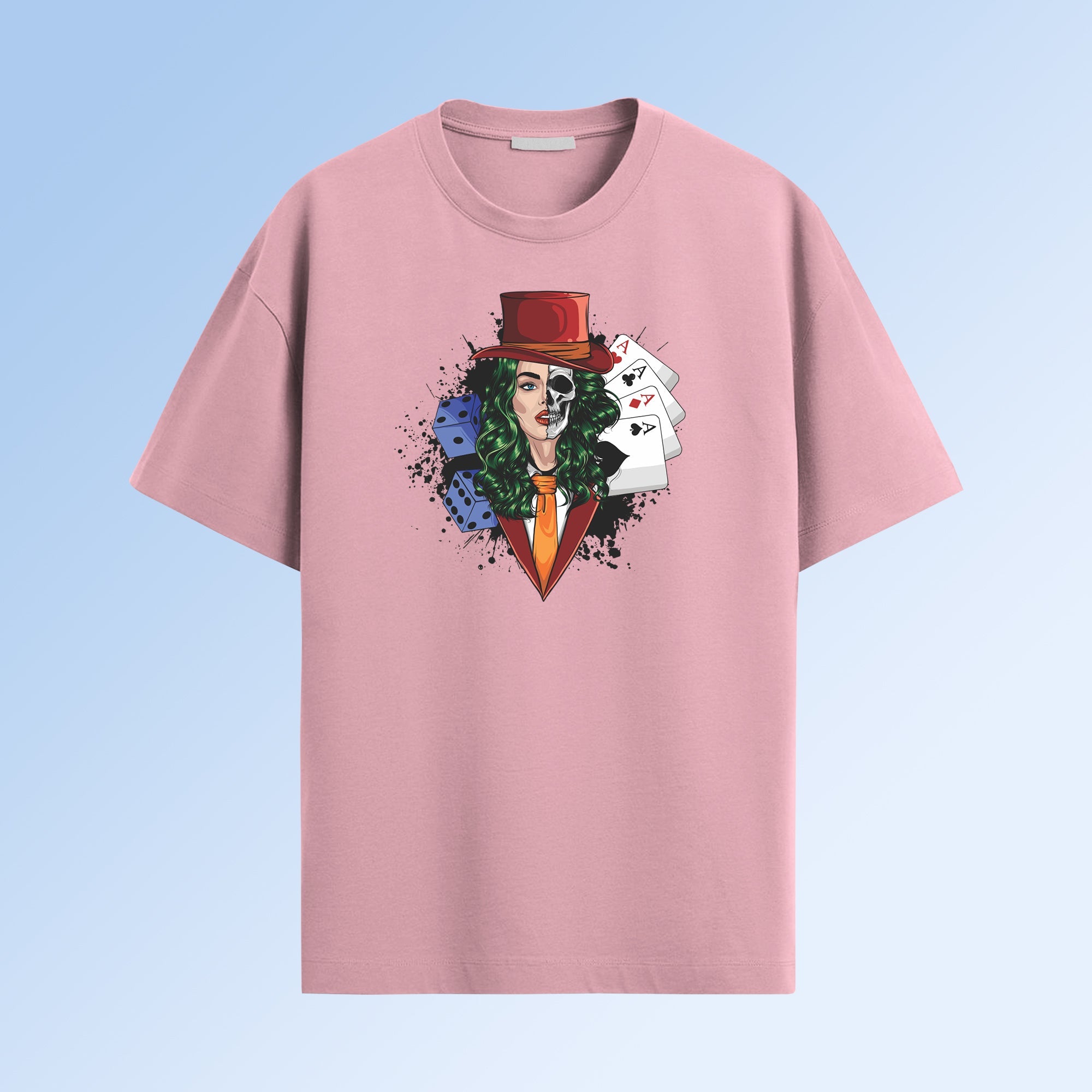 Skull Queen Poker Dice Graphic T-Shirt Worncraftstore