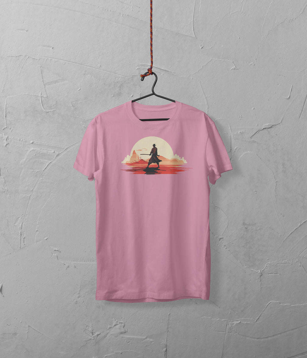 Samurai Sunset Graphic T-Shirt Worncraftstore
