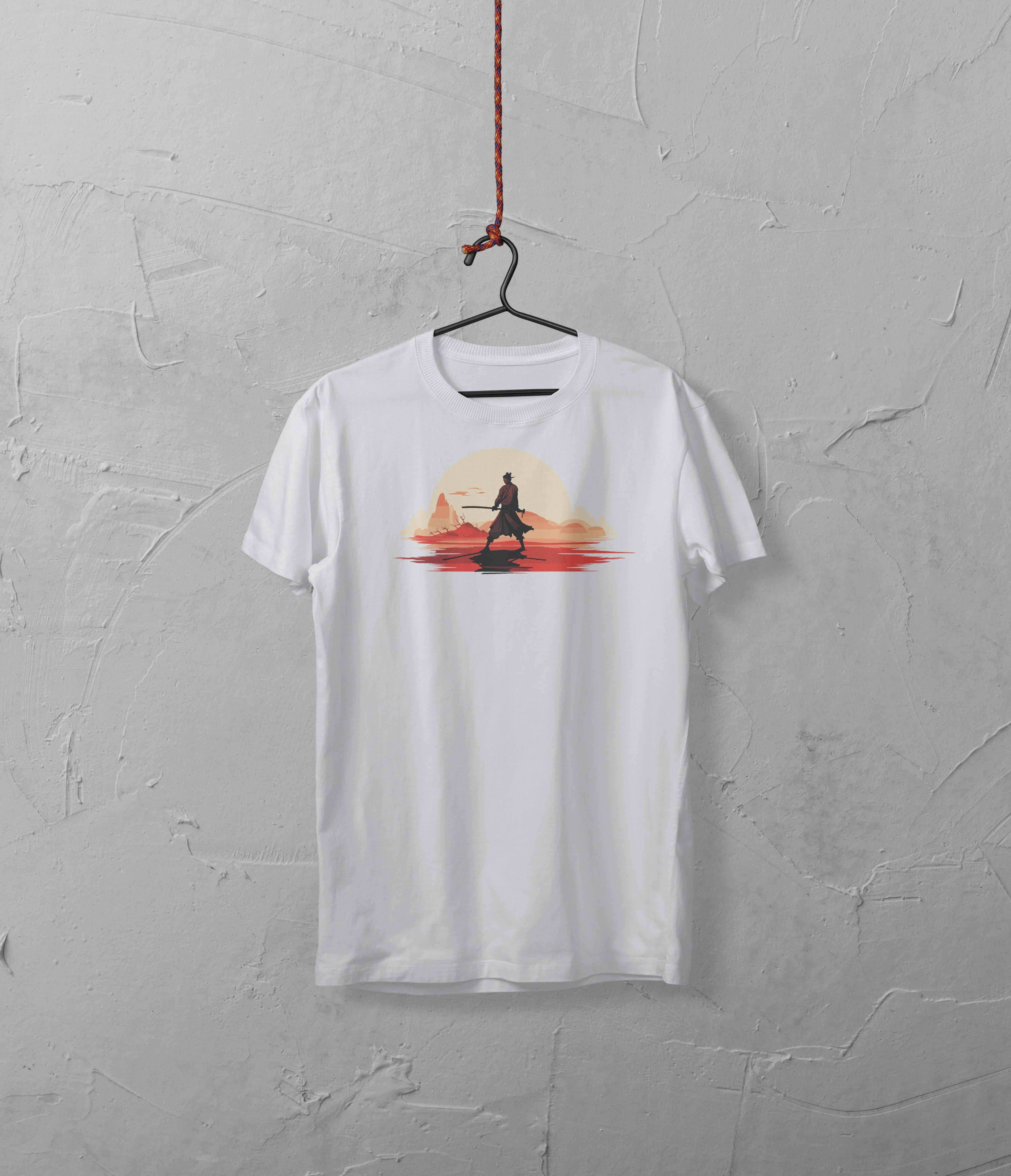 Samurai Sunset Graphic T-Shirt Worncraftstore