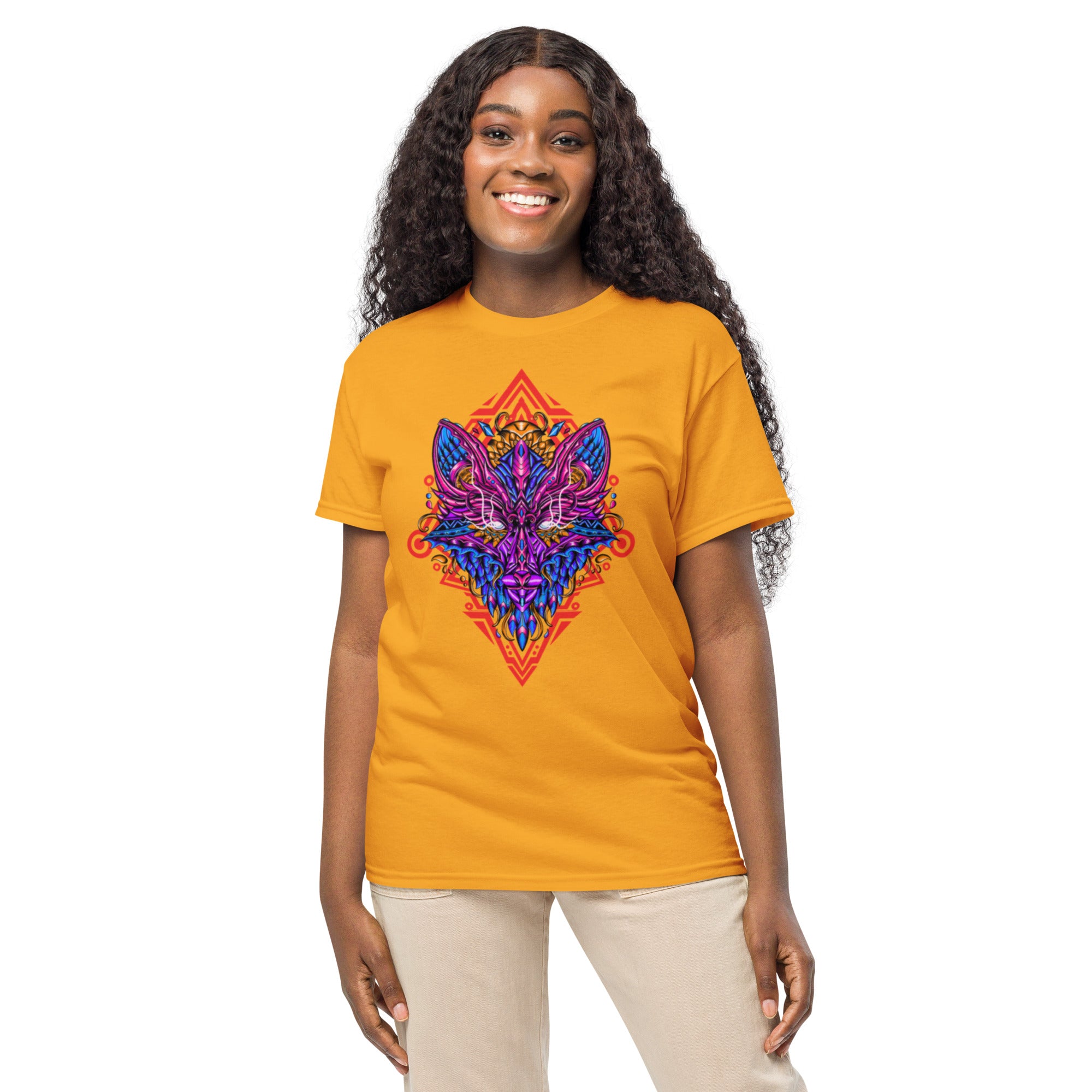 Psychedelic Fox Geometric Art Tee