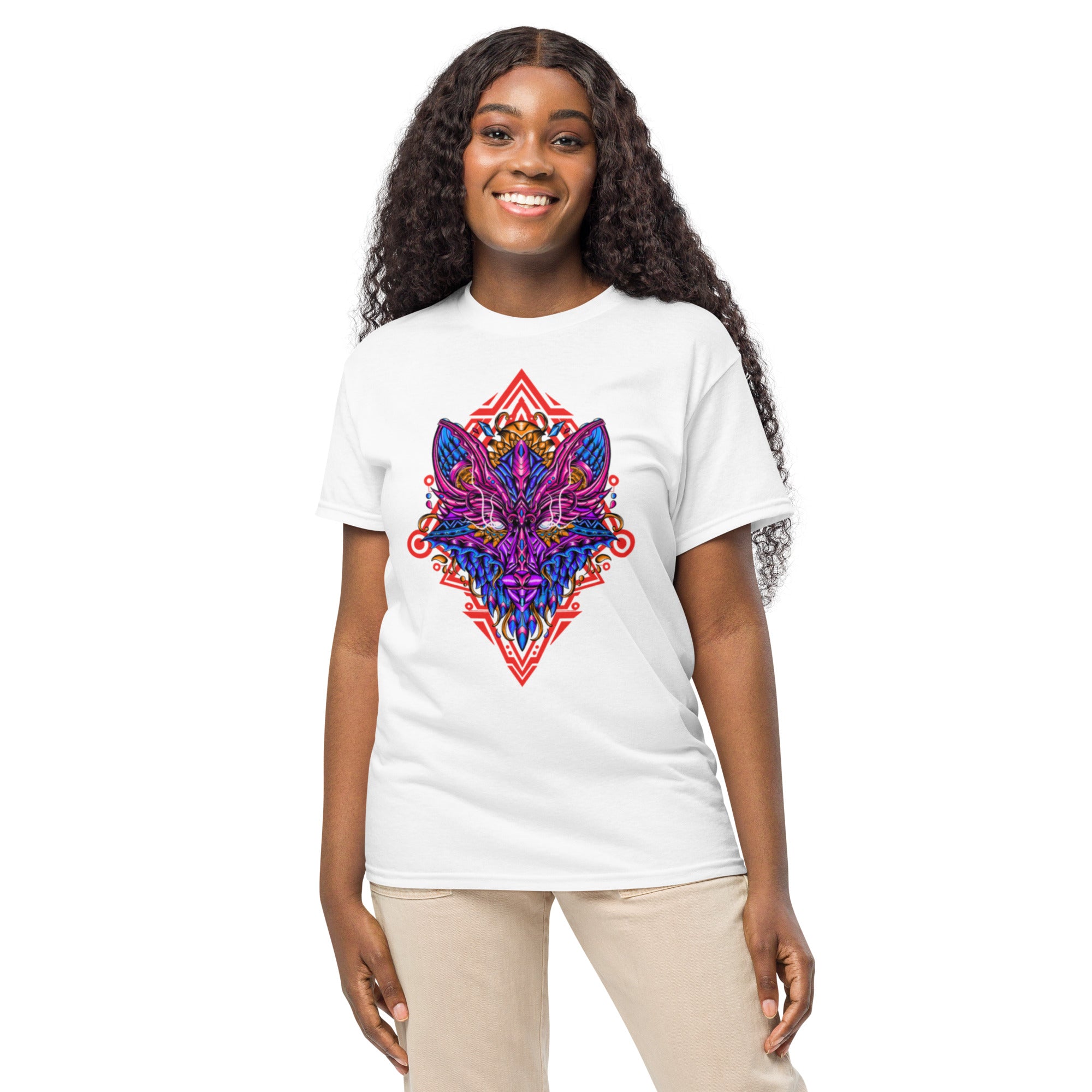 Psychedelic Fox Geometric Art Tee
