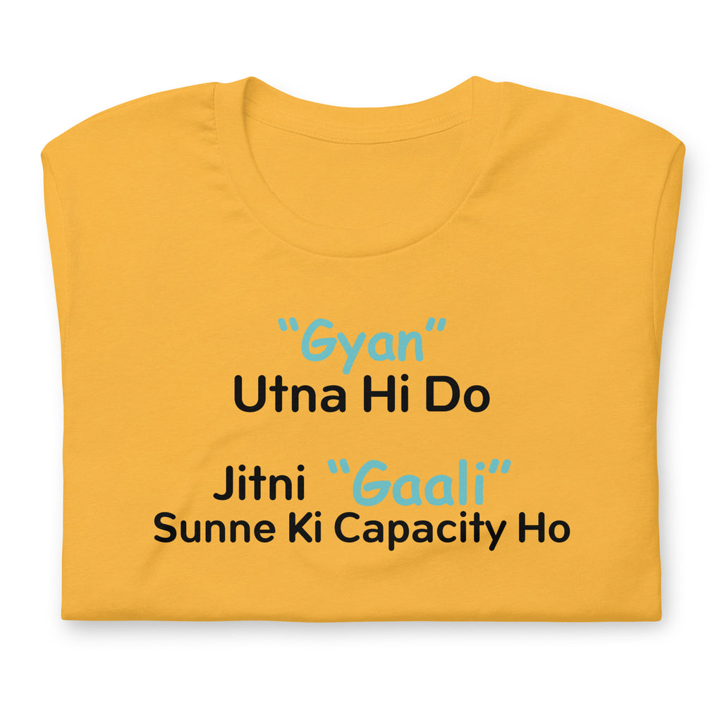 Gyan Utna Hi Do Hindi Humor Tee